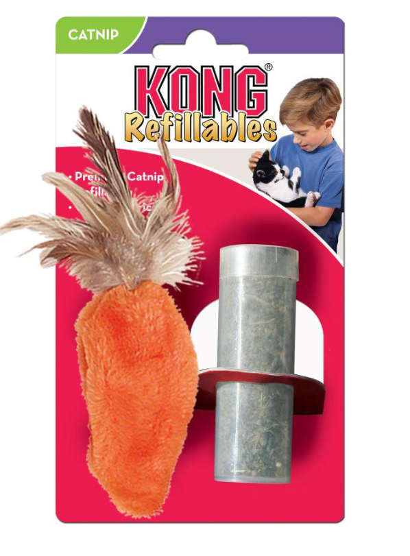 Kong Refillables Feather Top Carrot Cat Toy