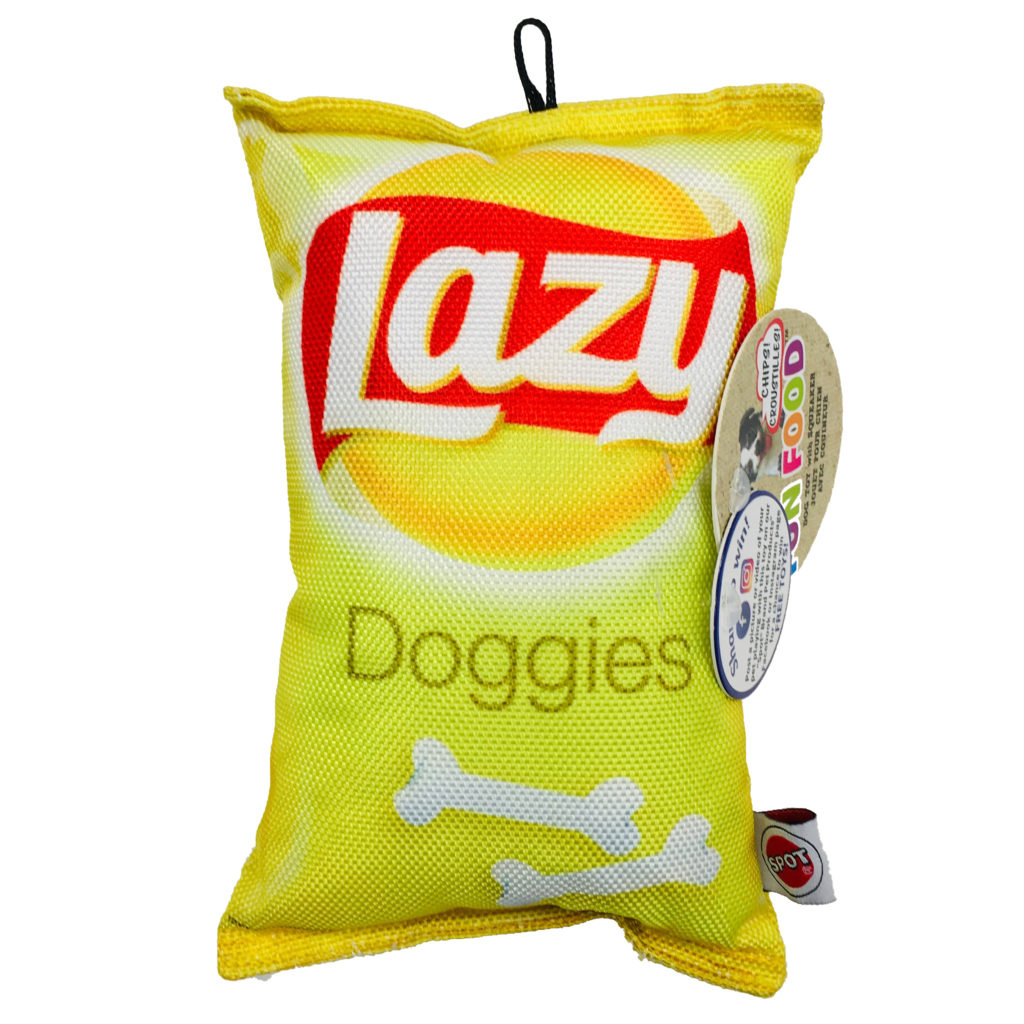 SPOT Fun Food Lazy Doggie Chips 8" Dog Toy