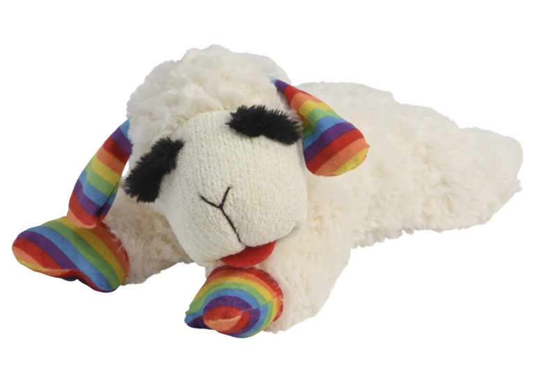Multipet Rainbow Lamb Chop Dog Toy 10.5"