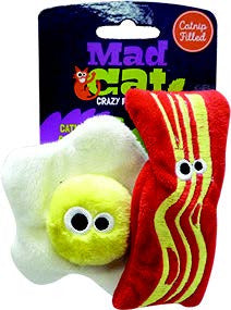 Mad Cat Brunch Buddies Bacon N' Eggs Catnip & Silvervine Cat Toy