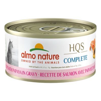 Almo Nature HQS Complete - Salmon recipe with Papaya in gravy Cat Can