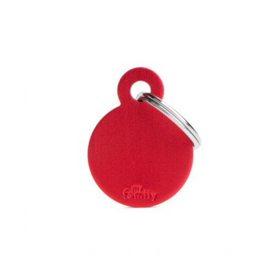 My Family Engravable Tags - Basic - Circle Red Small