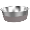 Messy Mutts Stainless Steel Heavy Gauge Bowl with Non-Slip Removable Silicone Base Grey