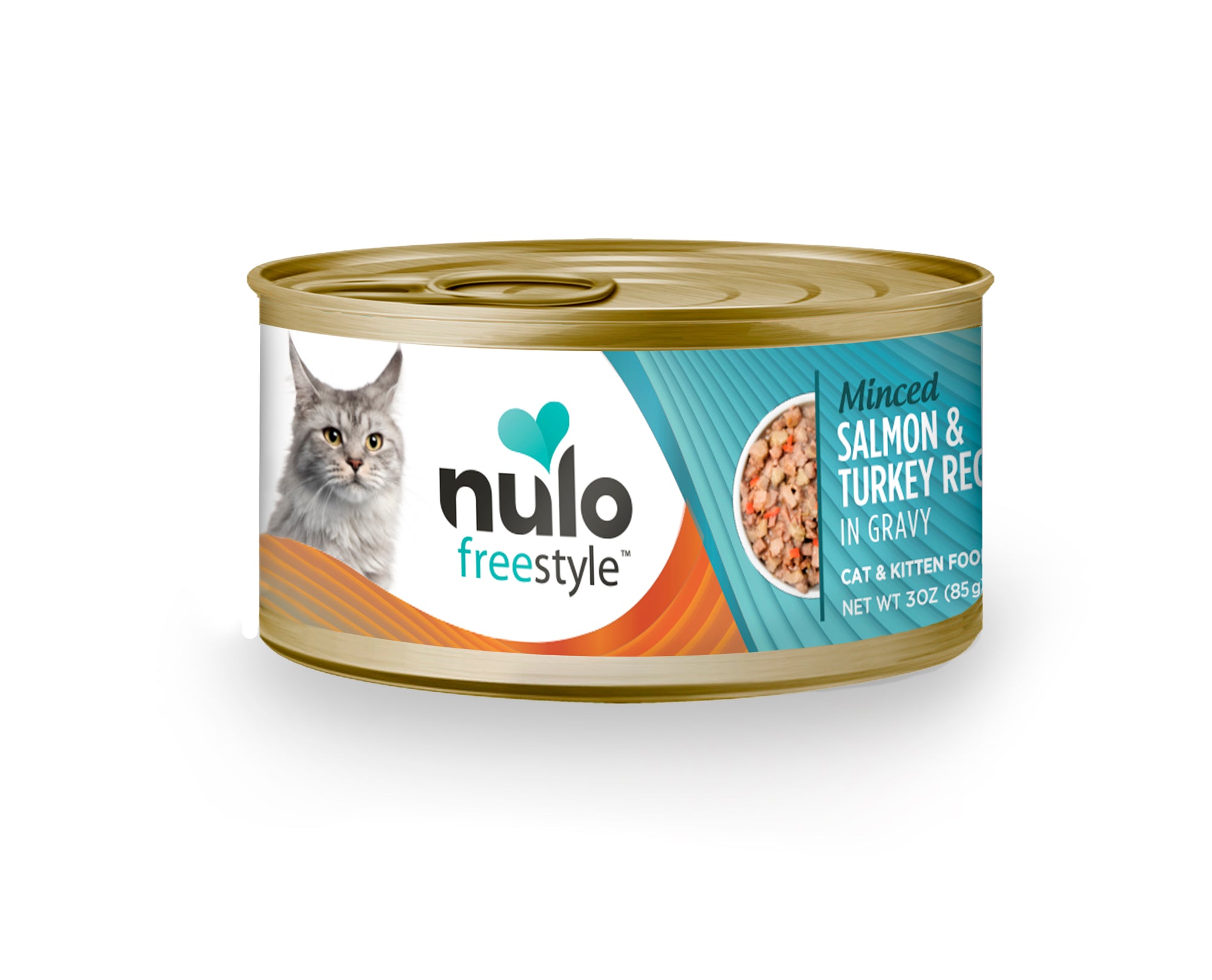 Nulo Freestyle Minced Salmon & Turkey recipe in gravy for Cats