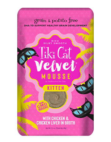 Tiki Cat Velvet Kitten Mousse with Chicken & Chicken Liver in Broth