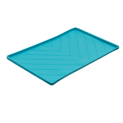 Silicone Non-Slip Dog Bowl Mat with Raised Edge and Two Sides Reinforced with Metal Rods Large