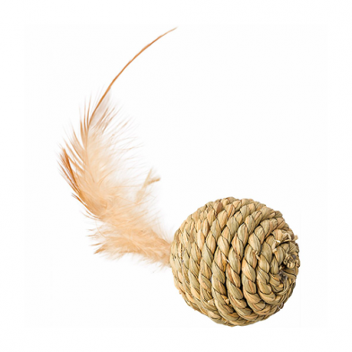 Ethical Spot Seagrass Ball with Feather Cat Toy