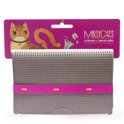 Messy Cats Silicone Litter Mat with Graduated Spikes - Grey