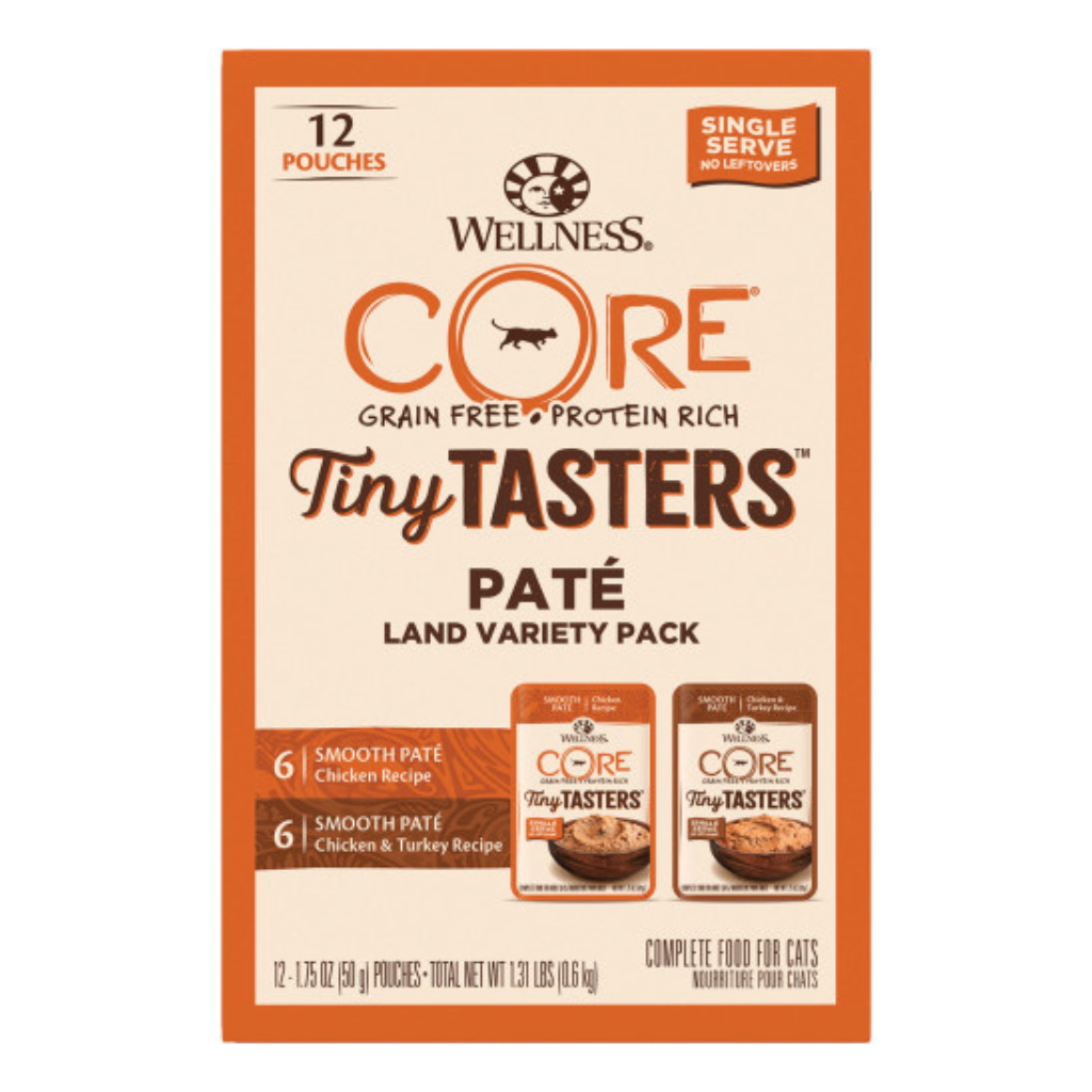 Wellness Core Tiny Tasters Land Variety Pâté 12 Pack Cat Pouches