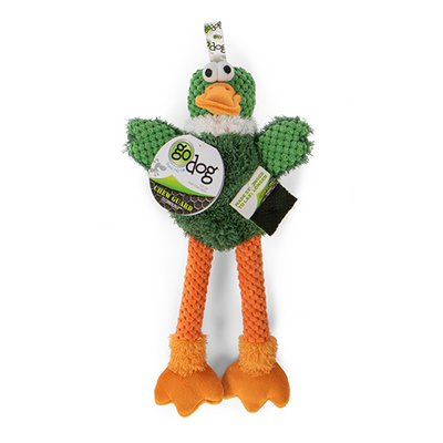 goDog Checkers Skinny Duck Small Dog Toy