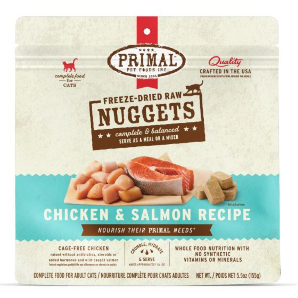 Primal Freeze-Dried Chicken and Salmon Nuggets Cat Food
