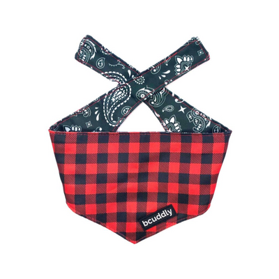 BCUDDLY Reversible Bandana Red Plaid