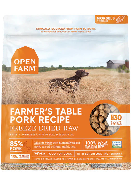 Open Farm Freeze Dried Raw Farmer’s Table Pork Dog Food