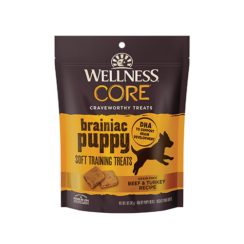 Wellness CORE Brainiac Puppy Soft Training Treats Grain Free Beef & Turkey Dog Treats