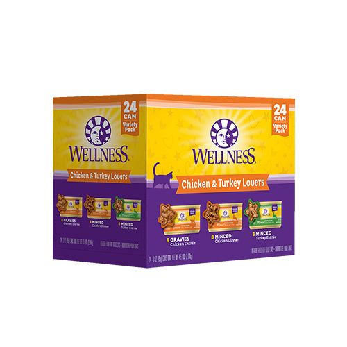 Wellness Complete Health Chicken & Turkey Lovers Variety Pack Wet Cat Food 12 Pack