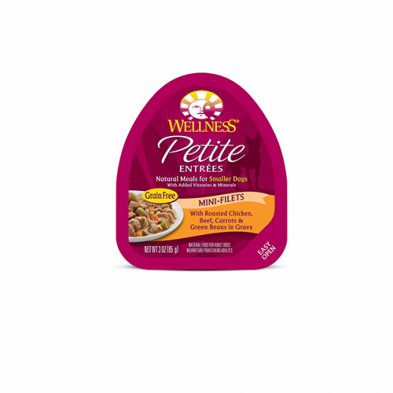 Wellness® Petite Entrees® Roasted Beef, Chicken, Beef, Carrots & Green Beans in Gravy Wet Small Breed Dog Food