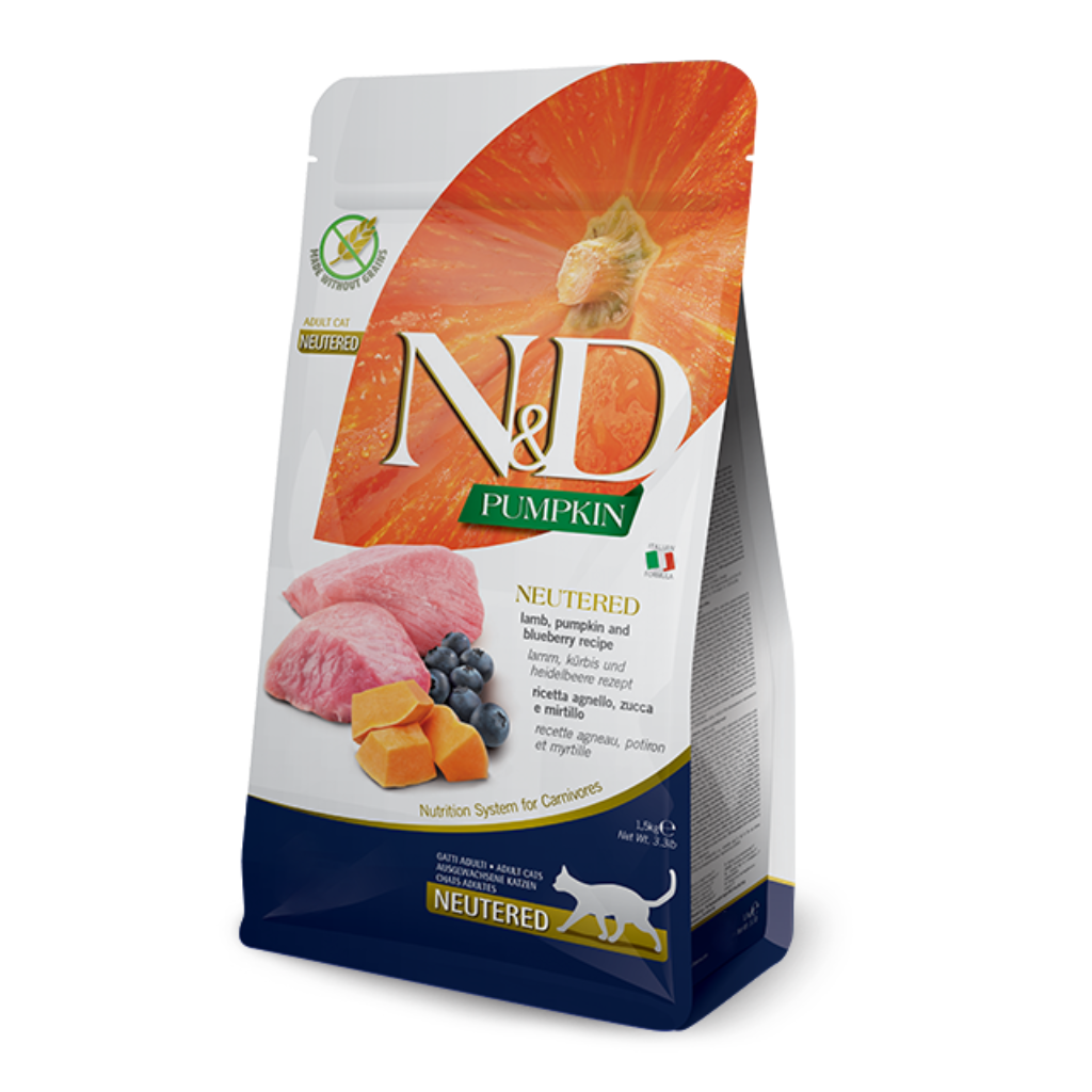 Farmina N&D Pumpkin Lamb & Blueberry Neutered Cat Food