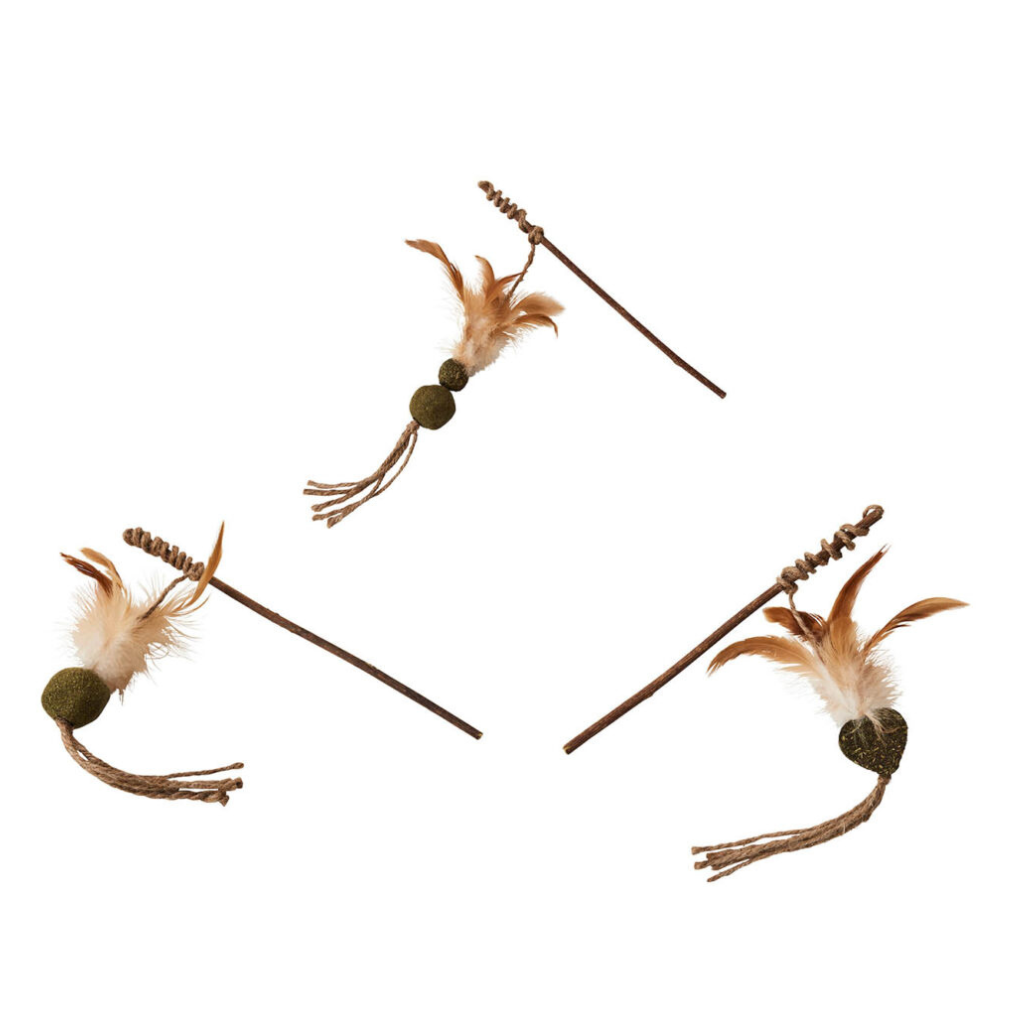 SPOT Naturals Silver Vine Teaser Wand Assorted Cat Toy