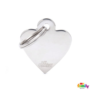 My Family Tag Basic Heart Chrome Small