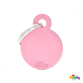 My Family Tag Basic Circle Pink Small