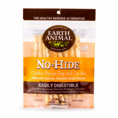 Earth Animal No-Hide Stix (10 Pack) Dog & Cat Chew - Chicken