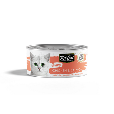 Kit Cat Gravy Series - Chicken & Salmon Cat Can