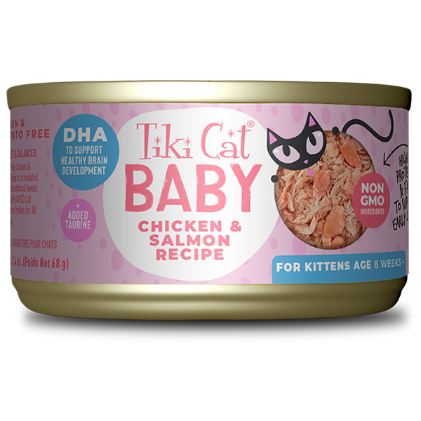 Tiki Cat Baby Kitten Whole Foods with Chicken & Salmon Recipe Cat Can
