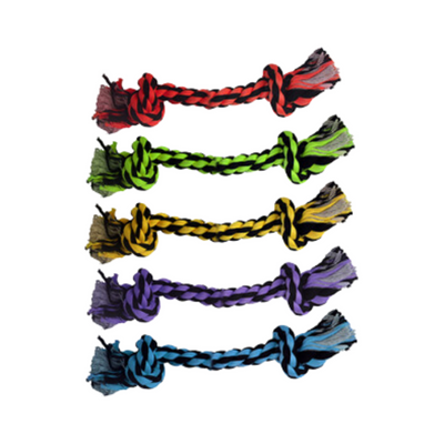 Multipet Nuts for Knots 2-Knot Rope Assorted Colors 6" Dog Toy