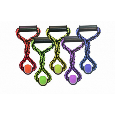 Multipet Nuts for Knots Rope Tug With Ball Assorted Colors 20" Dog Toy