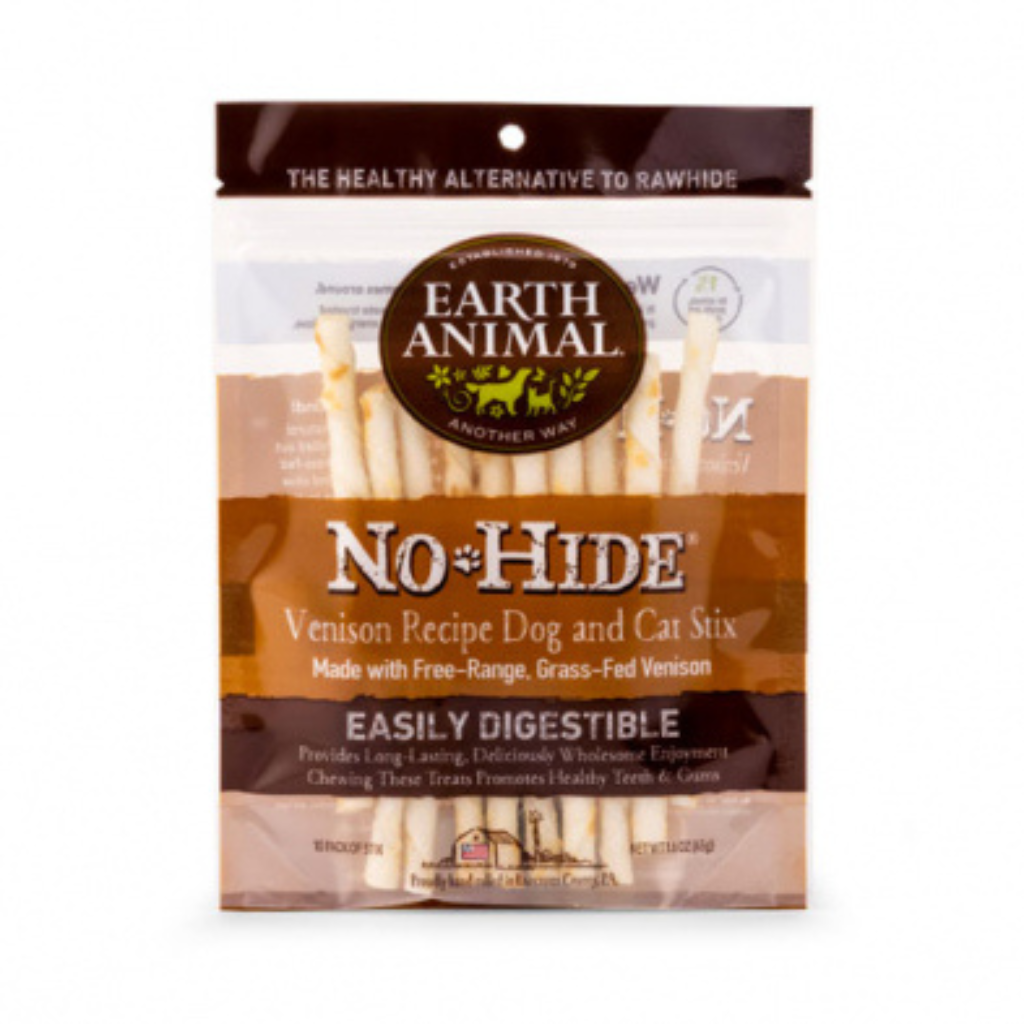 Earth Animal No-Hide Stix (10 Pack) Dog & Cat Chew - Venison