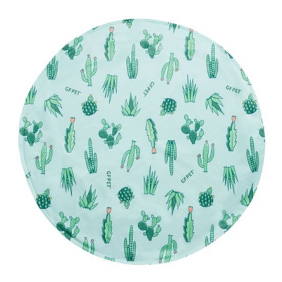 Gf Pet Ice Mat Round Aqua Cactus