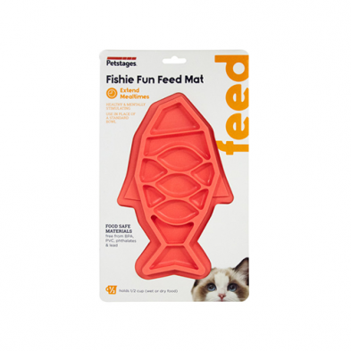 Petstages Fishie Fun Slow Feed Mat Pink for Cats