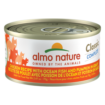 Almo Nature Classic Complete - Chicken Recipe with Ocean Fish and Pumpkin in Gravy Cat Can