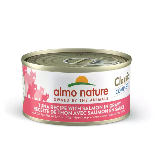 Almo Nature Classic Complete Tuna w/ Salmon in Gravy Cat Can