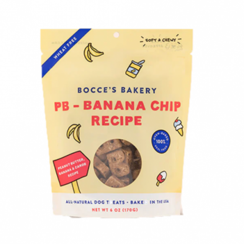 Bocce's Bakery Peanut Butter & Banana Chip Recipe Dog Treats
