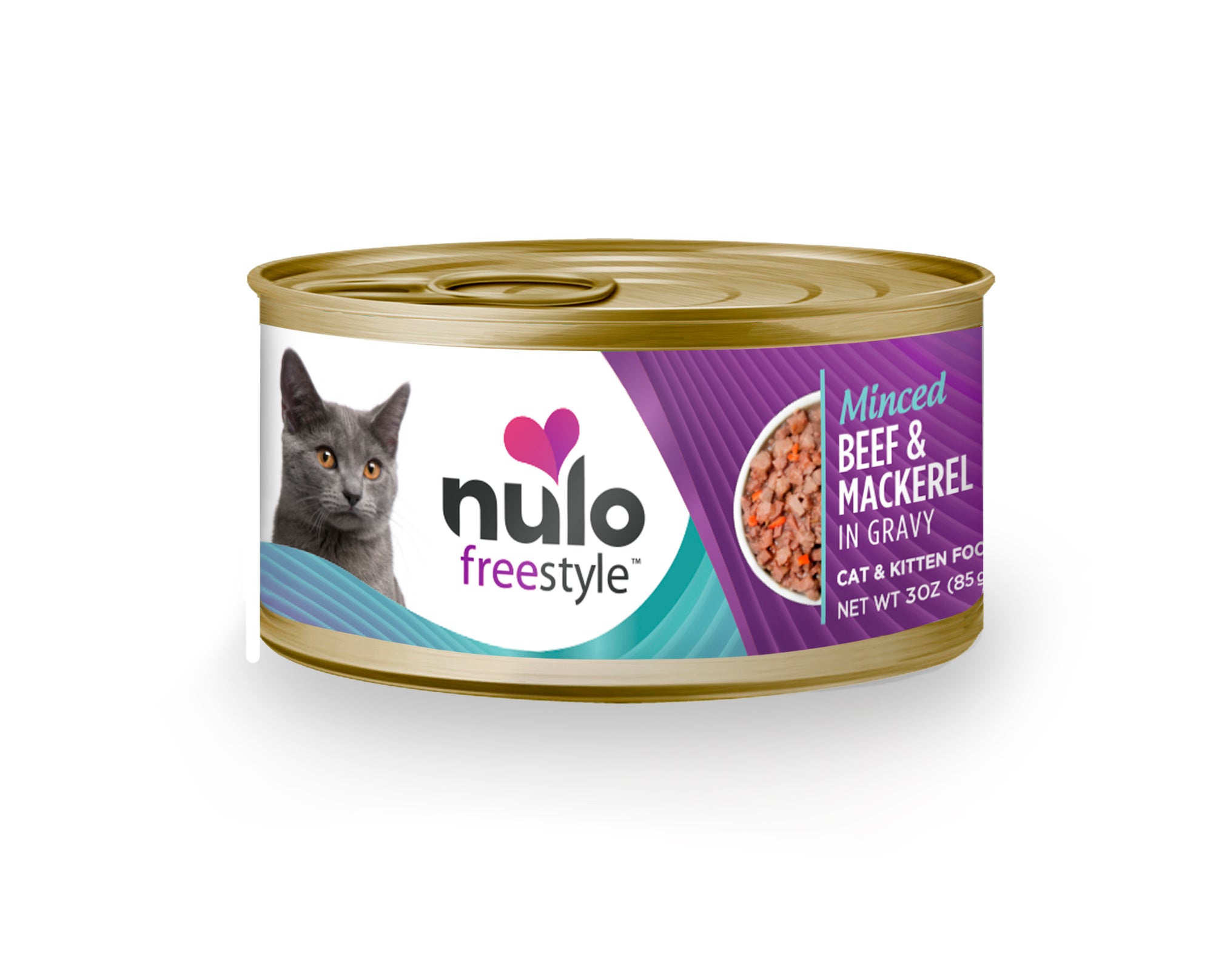 Nulo Freestyle Minced Beef & Mackerel Recipe in gravy for Cats
