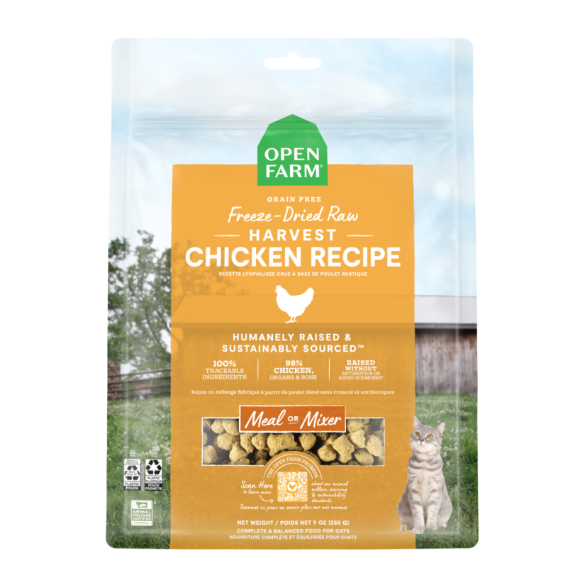 Open Farm Freeze-Dried Raw Morsels Harvest Chicken Cat Food