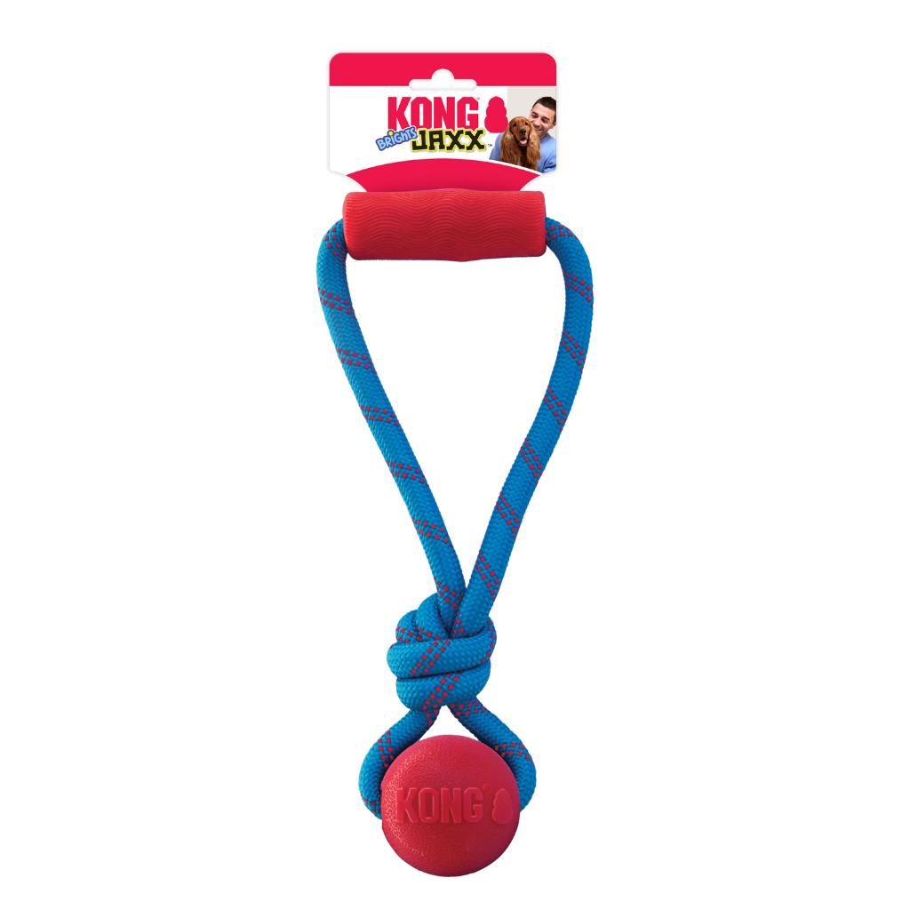 KONG Jaxx Brights Tug with Ball Medium Dog Toy