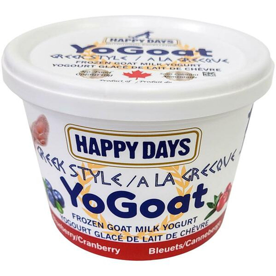 Happy Days YoGoat Blueberry/Cranberry Greek Style Frozen Goat Milk Yogurt