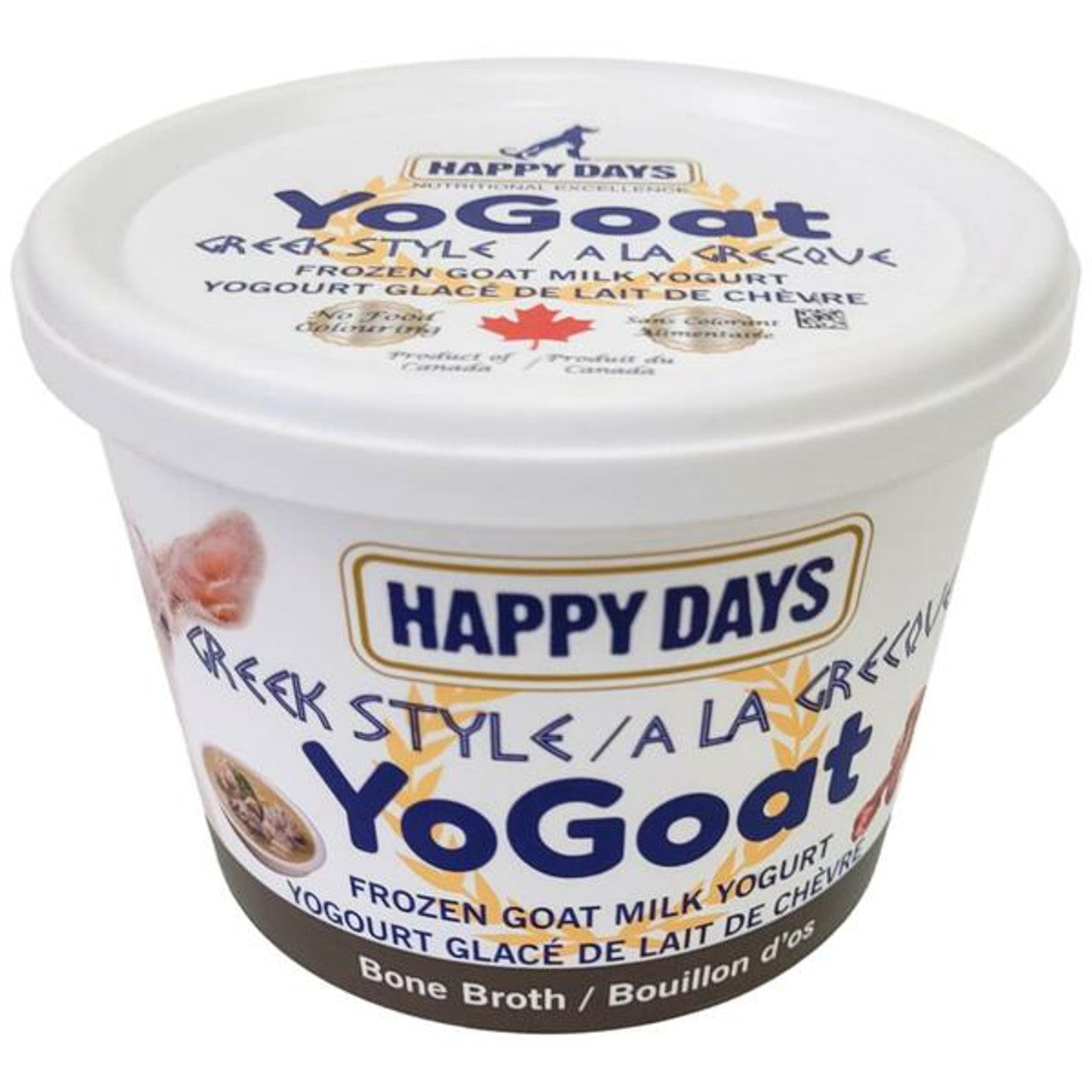 Happy Days YoGoat Bone Broth Greek Style Frozen Goat Milk Yogurt