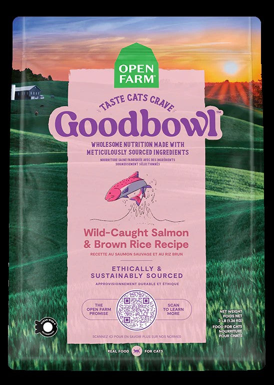 Open Farm GoodBowl Wild-Caught Salmon & Brown Rice Recipe for Cats