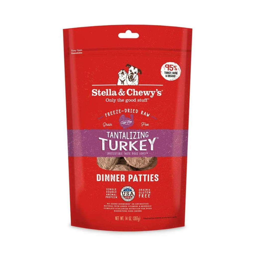 Stella & Chewy's Freeze-Dried Raw Dinner Patties Tantalizing Turkey for Dogs