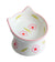 Dexypaws Raised Ceramic Cat Bowl, White and Powder Pink Flower Print