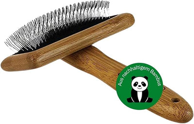 Bamboo Groom Slicker Brush with Stainless Steel Pins