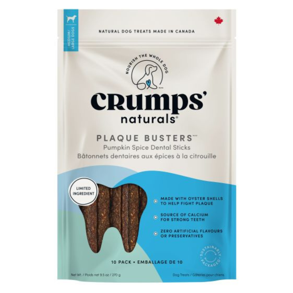 Crumps Plaque Busters Pumpkin Spice Dental Sticks Dog Treats