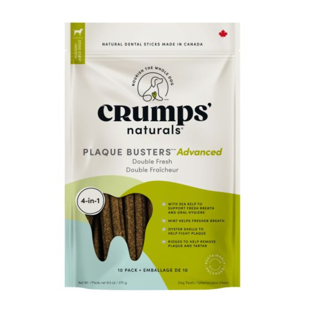 Crumps Plaque Busters Advanced Double Fresh Dental Sticks With Sea Kelp & Mint Dog Treat