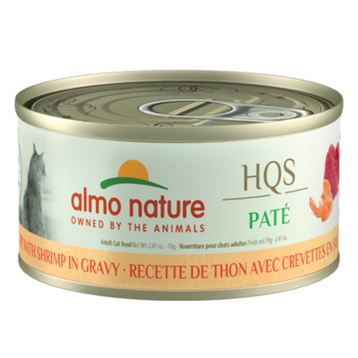 Almo Nature HQS Patè - Tuna Recipe with Shrimp in gravy Cat Can