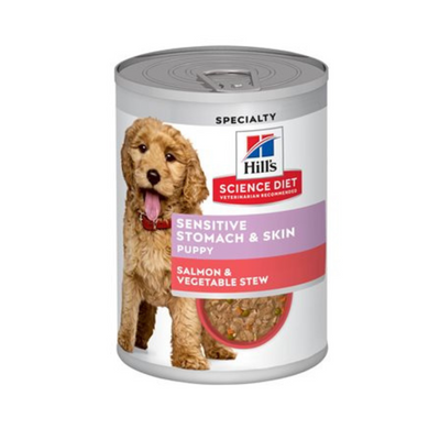 Hill's Science Diet Puppy Sensitive Stomach & Skin Salmon & Vegetable Stew Dog Can