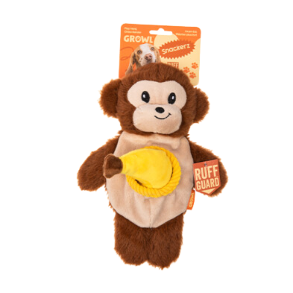 Growl Snackerz Milo the Monkey Dog Toy