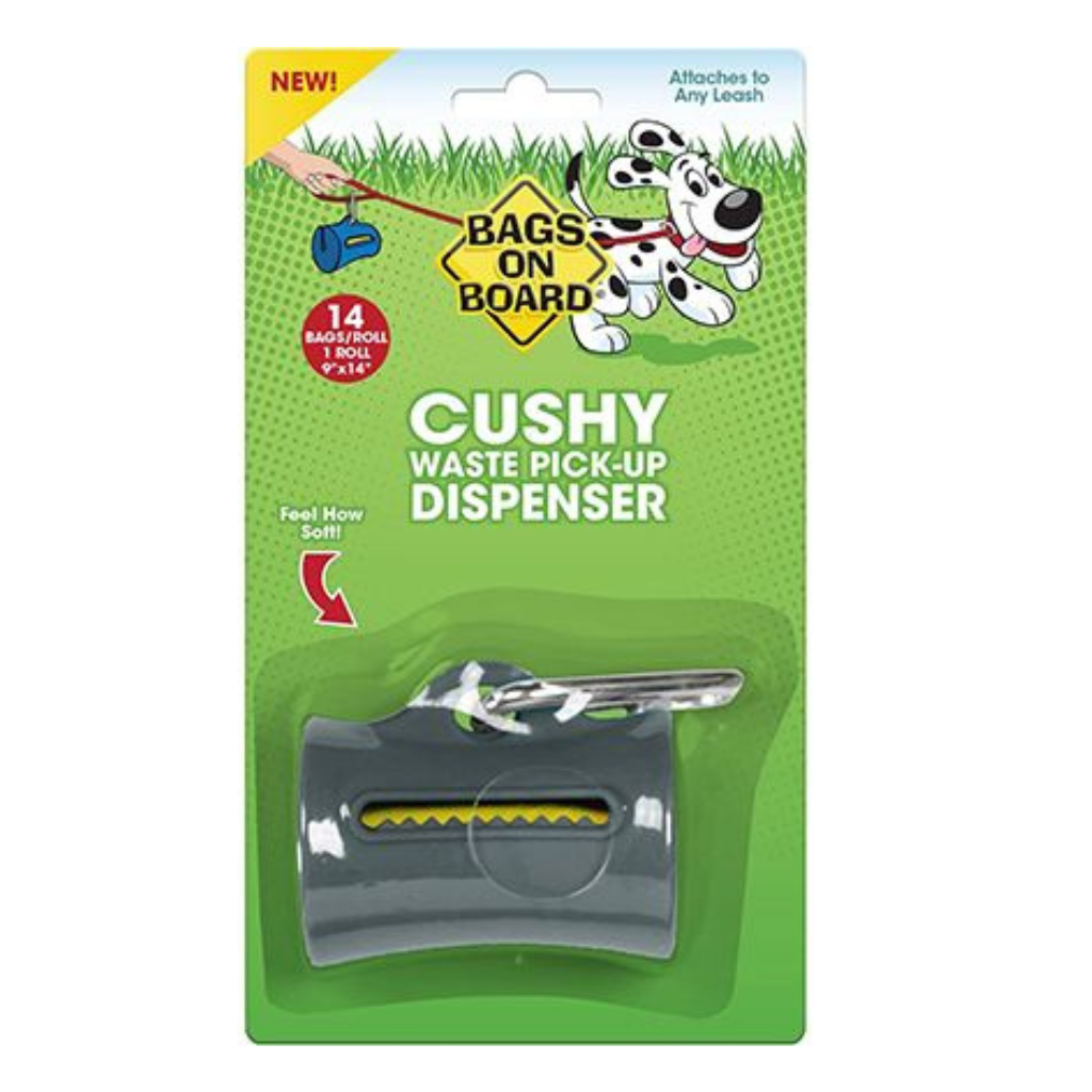 Bags On Board Cushy Poop Bag Dispenser Grey with Bags